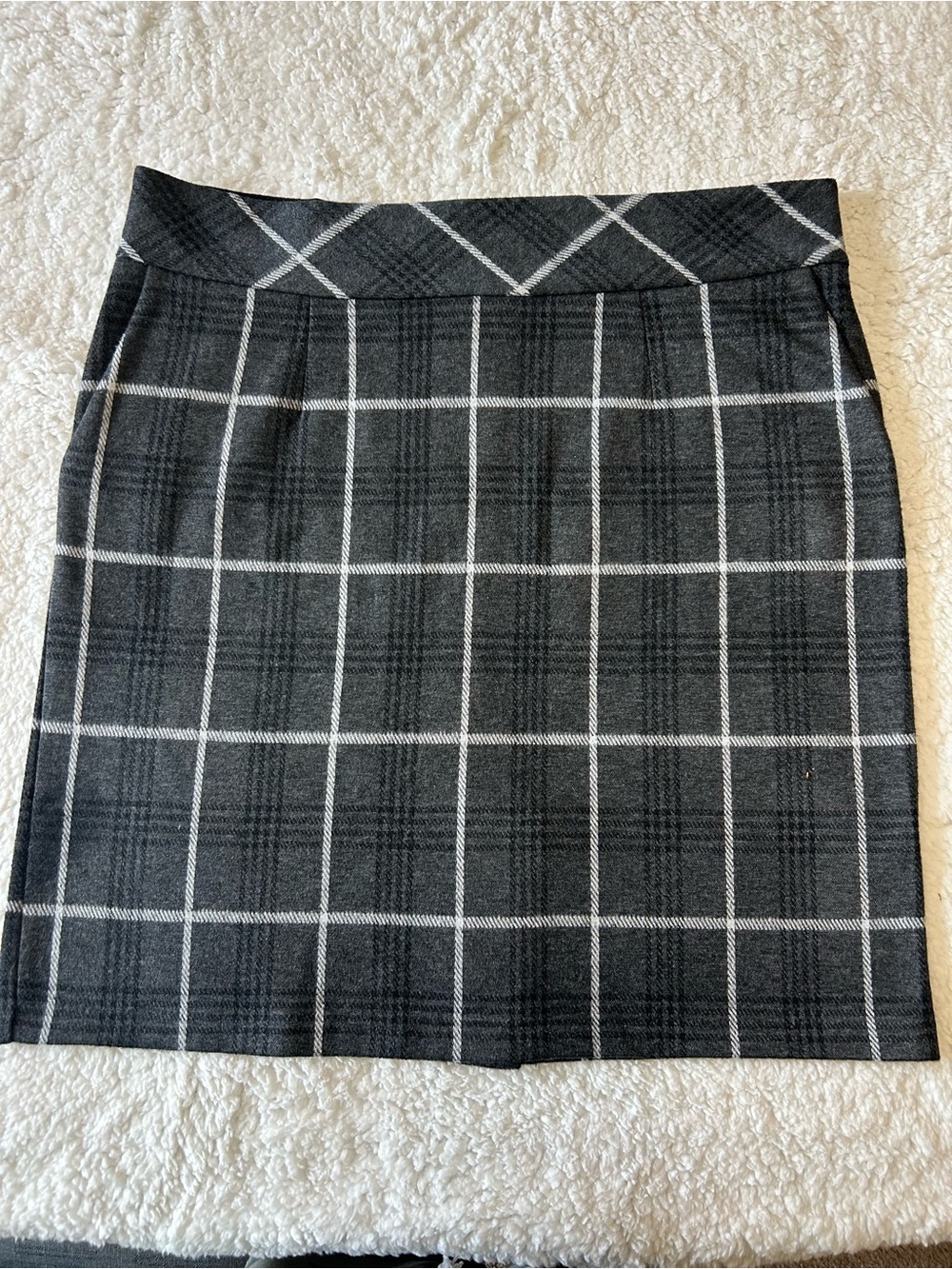 Architect Black and White Windowpane Pencil Skirt